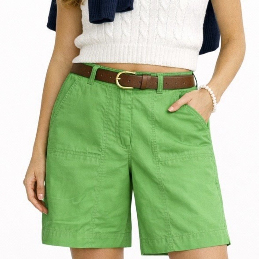 90's Lauren RALPH LAUREN Green Shorts sz 10 High Rise Cotton Preppy Resortwear